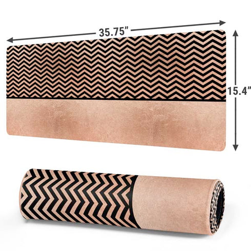 Rose Gold Chevron Split Gaming Mouse Pad